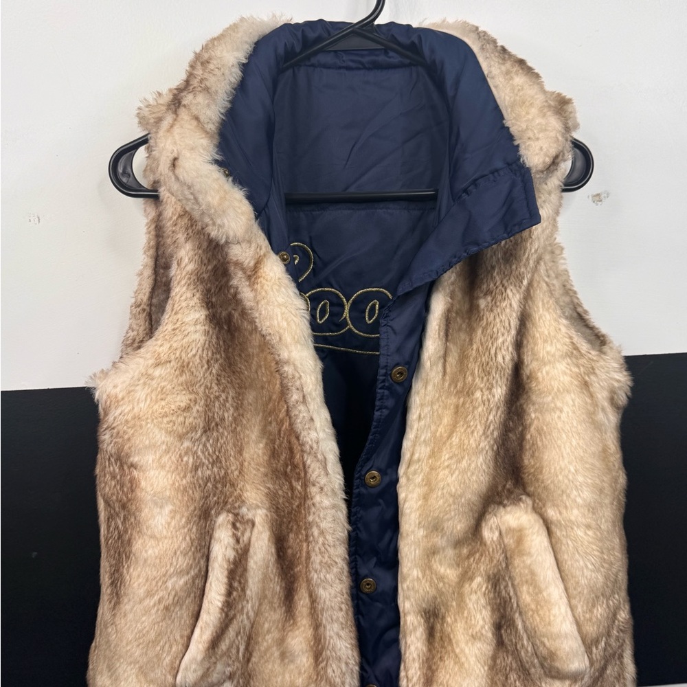 COOGI Y2k puffer vest woman faux fur reversible jacket - Picture 6 of 8